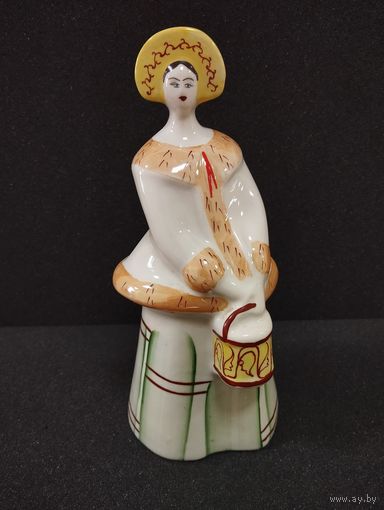 Статуэтка фарфоровая Барышня с ведром, СССР