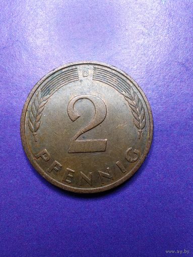2 пфеннинга ФРГ 1978 D