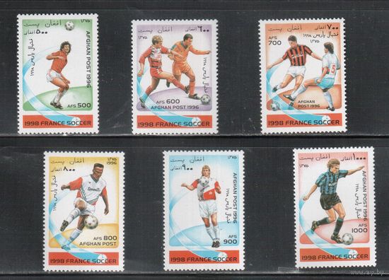Афганистан-1996 (Заг.1681-1686) ** , Спорт, Футбол, ЧМ-1998(полная серия)