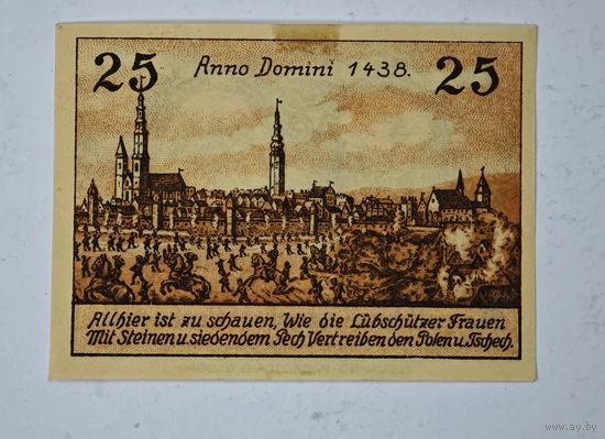 1922 год 25 пфеннигов Германия нотгельд