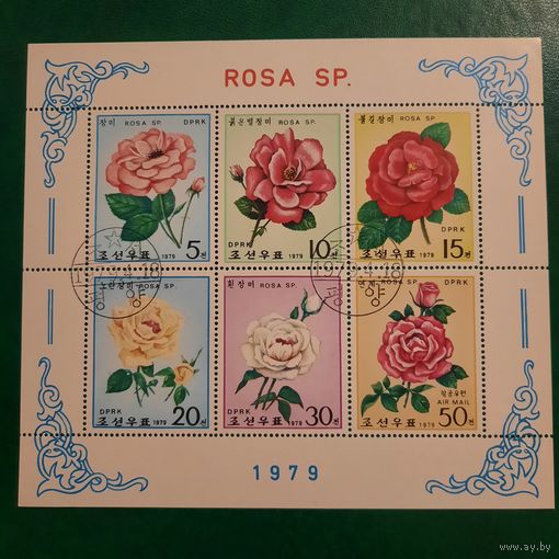 КНДР 1979. Флора. Розы. Блок
