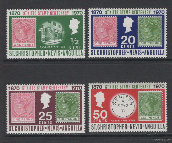 Сент-Киттс-Невис-Ангилья 1970** Столетие марок колонии, Королева Виктория