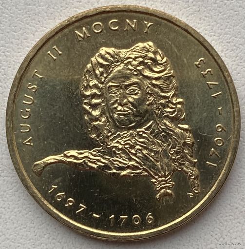 Польша 2 злотых 2002 г. Август II Сильный