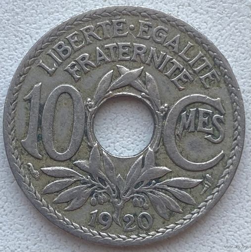 Франция 10 сантимов 1920 г.