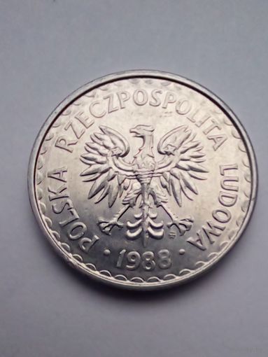 Польша 1 злотый 1988 г отличная (1)