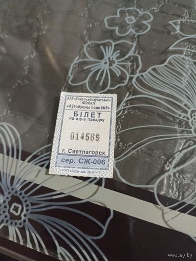 Билет на автобус Светлагорск - серия СЖ( 2021 год)