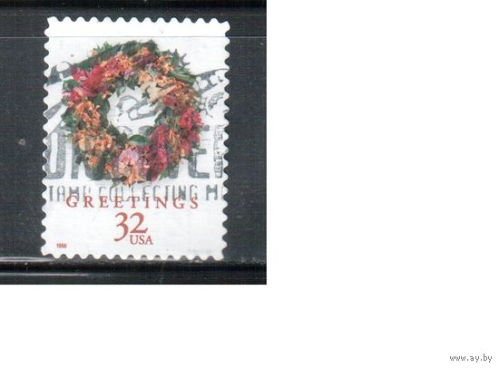 США-1998 (Мих.3054 BА) , гаш., Рождество, Венки