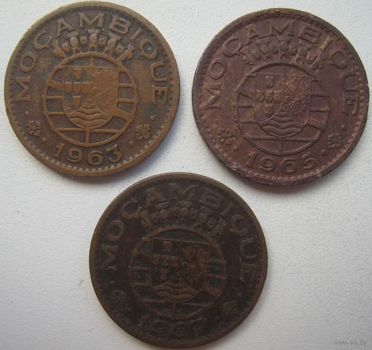 Мозамбик Португальский 1 эскудо 1957, 1963, 1965 гг. Цена за 1 шт.