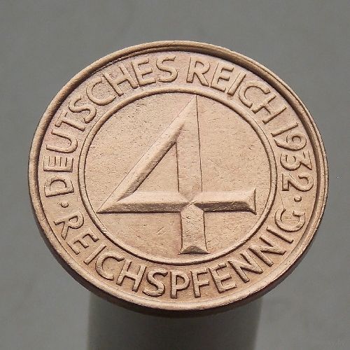 Германия 4 рейхспфеннига 1932 G