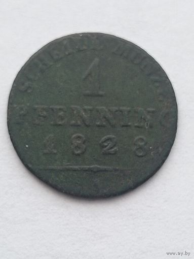 1 пфеннинг 1828