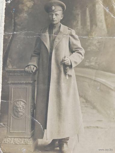 Фотография молодого офицера Российской Императорской армии. Первая мировая война. Торги.