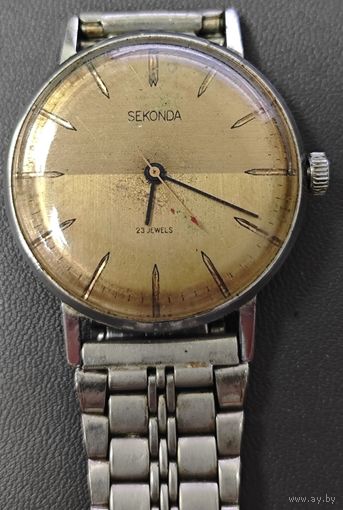 Часы, СССР, sekonda. С браслетом. На ходу