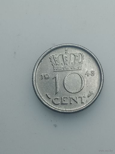 Недерланды 10 центов 1948 года .