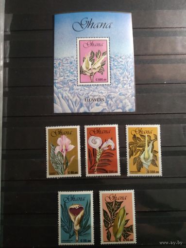 Гана 1991 г. Цветы.