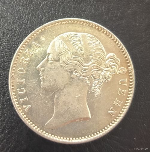 С рубля! 1 рупия 1840 Индия штемпельный блеск! Серебро 19 века!