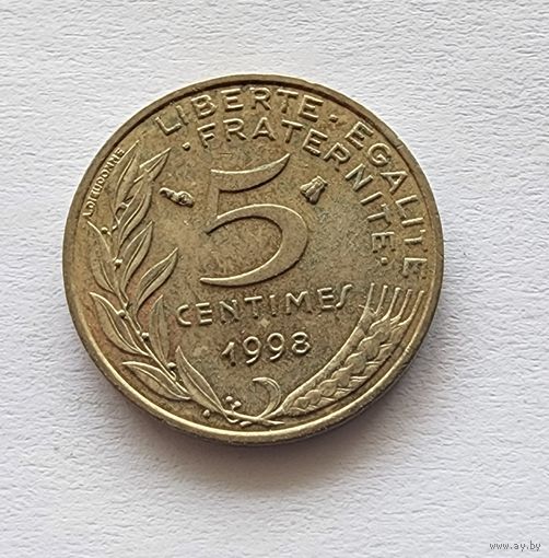 Франция 5 сантимов, 1998