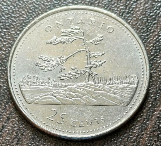 Канада 25 центов, 1992 Онтарио    ( 1-6-4 )