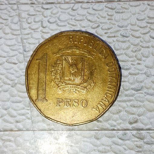 1 песо 1992 года Доминикана. Доминиканская Республика. Снизу бюста надпись "DUARTE".