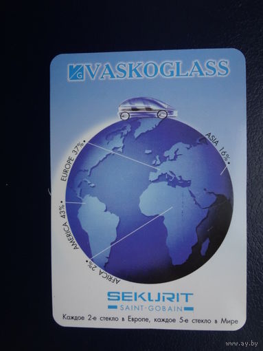 Календарик 2002 г.  Автостекла.