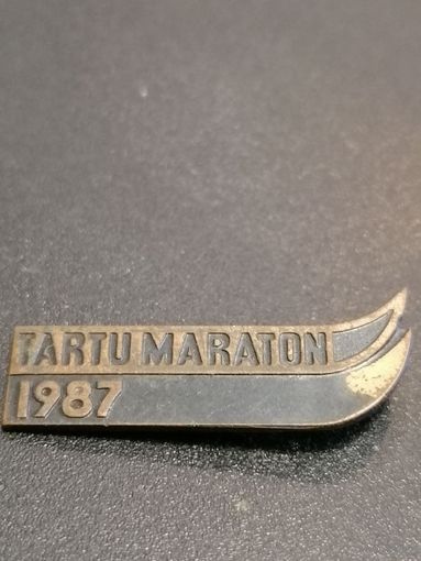 Значок Марафон 1987 год тяж.мет