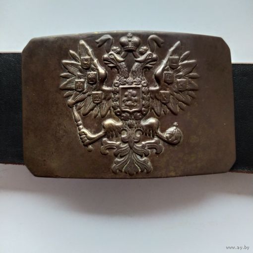 Пряжка ПМВ РИА орлянка , ремень кожа
