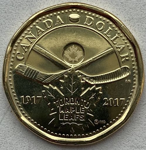 Канада 1 доллар 2017 г. 100 лет хоккейному клубу Toronto Maple Leafs