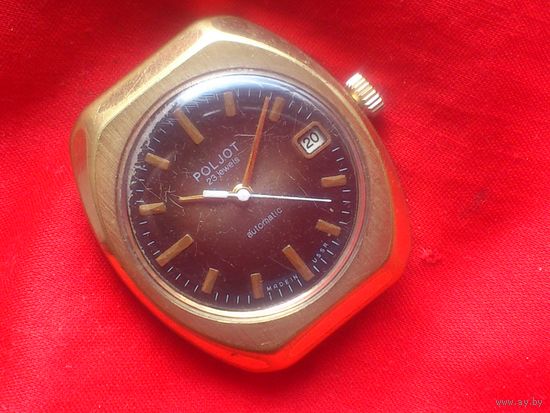 Часы ПОЛЕТ 2614 АВТОМАТ ПОЗОЛОТА AU10 из СССР 1980-х