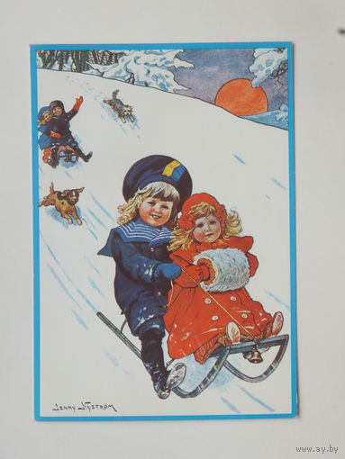 Швеция с новым годом 1980-е  10х15 см