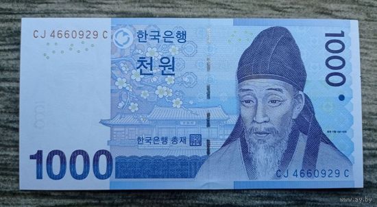 Werty71 Южная Корея 1000 вон 2007 UNC банкнота