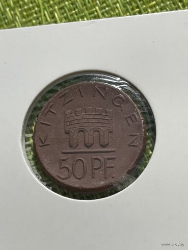Нотгельд 50 пфеннигов 1921 г Kitzingen Китцинген ( Бавария Германия, фарфор Мейсен НЕЧАСТЫЙ )