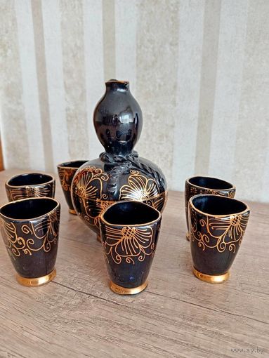 Винтажный набор 70-е г.г. Болгария,фарфор, кобальт, позолота