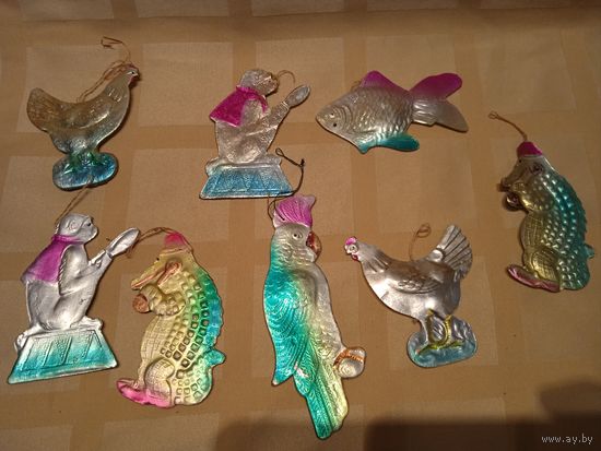 Ёлочные игрушки СССР картонаж поштучно