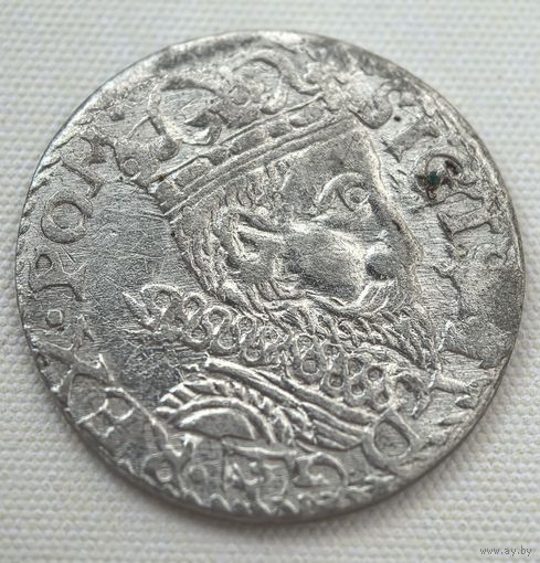 3 гроша 1601 год.(1601-1615 гг) .Польша.СИГИЗМУНД III.Трояк. Серебро.