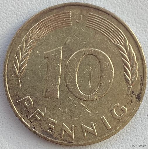 Германия 10 пфеннигов 1977 г. J