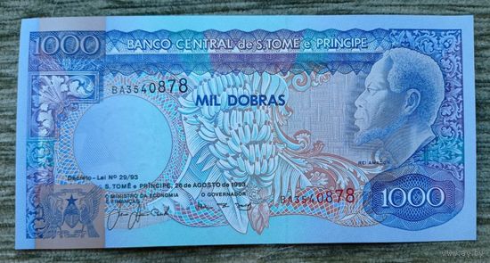 Werty71 Сан-Томе и Принсипи 1000 добра 1993 UNC банкнота