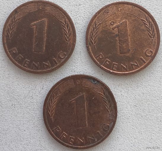 Германия 1 пфенниг 1989 г. G. Цена за 1 шт.