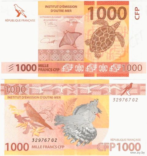 Французские Тихоокеанские территории 1000 франков образца 2014 года UNC p6(3)