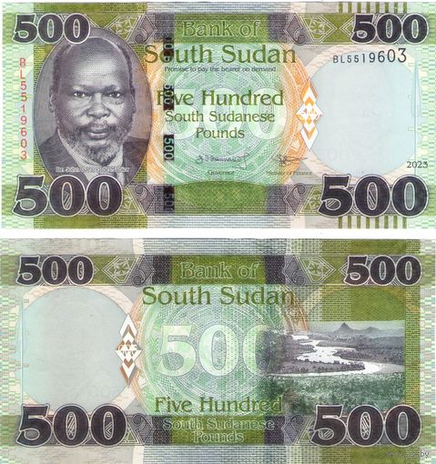 Южный Судан 500 фунтов 2023 год UNC