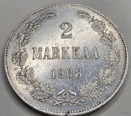 2 марки для Финляндии.  Николай Второй. 1908