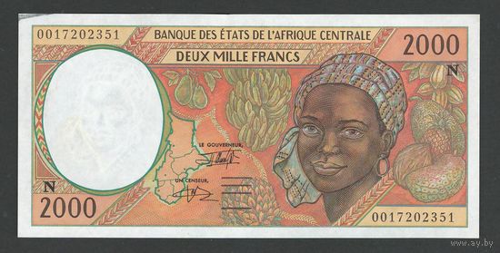 Центральноафриканские штаты Экваториальная Гвинея 2000 франков 1994 года. Тип Р-503N. Состояние UNC-