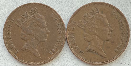 Великобритания 2 пенса 1988 г. Цена за 1 шт.