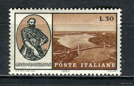 Италия - 1964 - Открытие моста Веррацано-Нарроус 30L - [Mi.1171] - 1 марка. MNH.  (Лот 42Gt)-T41P57
