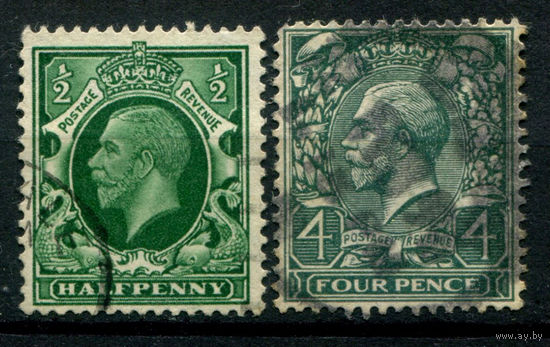 Великобритания - 1934/36г. - король Георг V - 2 марки - гашёные. Без МЦ!