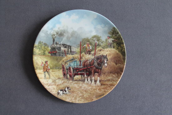Тарелка коллекционная настенная [Англия, Wedgwood, Полуденный поезд, Bradex #26-W90-45.2] D=20см.