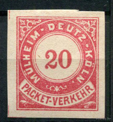 Германия - Мюльхайм-Дойц-Кёльн - Местные марки - 1888 - Цифры 20Pf - [Mi.24B] - 1 марка. Чистая без клея.  (Лот 144AQ)