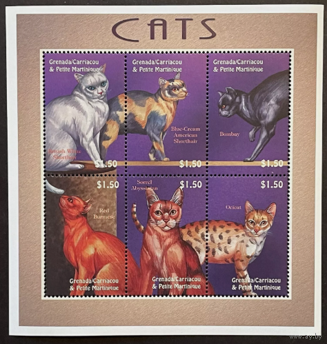 Гренада Гренадины  2000г кошки  MNH