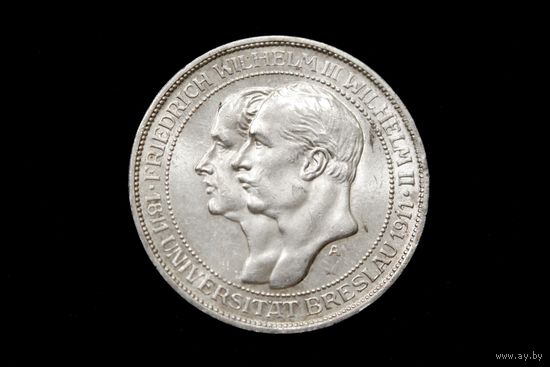 3 марки 1911 г. Пруссия (Германия), Фридрих III. "Бреславский университет". Штемпельный блеск!