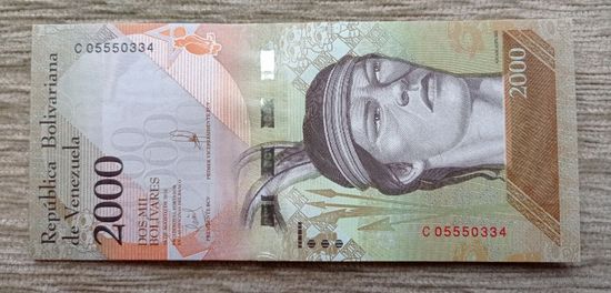Werty71 Венесуэла 2000 боливаров 2016 UNC банкнота