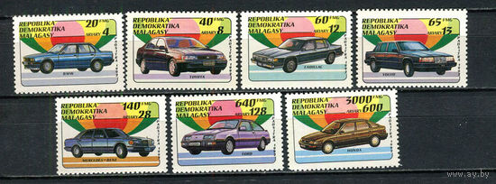 Республика Мадагаскар - 1993 - Автомобили - [Mi. 1404-1410] - полная серия - 7 марок. MNH.  (Лот 93Hk)-T41P47