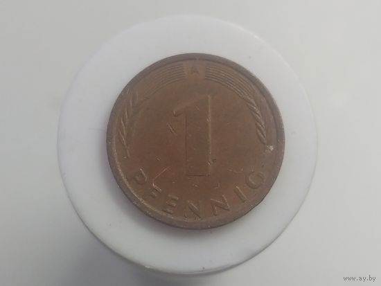 1 пфенниг (буква A) Германия ФРГ 1991 год  лот 42